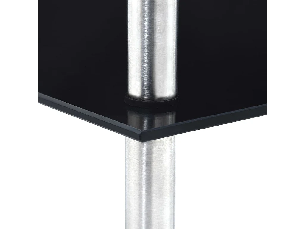 Étagère à 5 niveaux Noir 30x30x130 Verre trempé