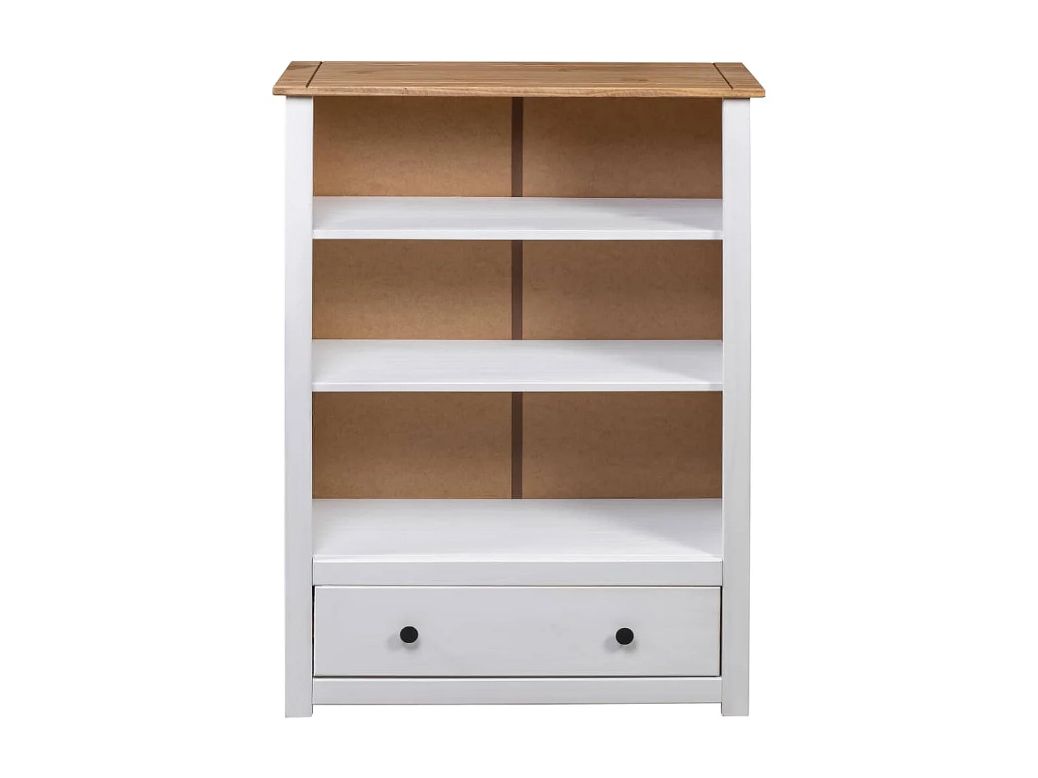 Bibliothèque Blanc 80x35x110 Pin massif Assortiment Panama