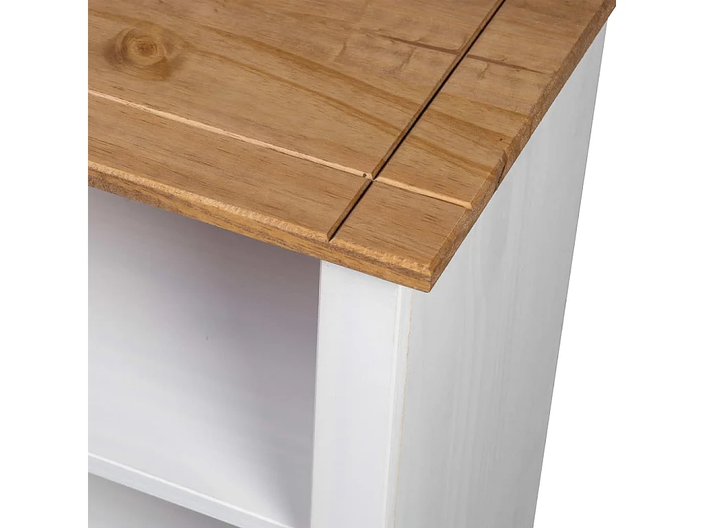 Bibliothèque Blanc 80x35x110 Pin massif Assortiment Panama