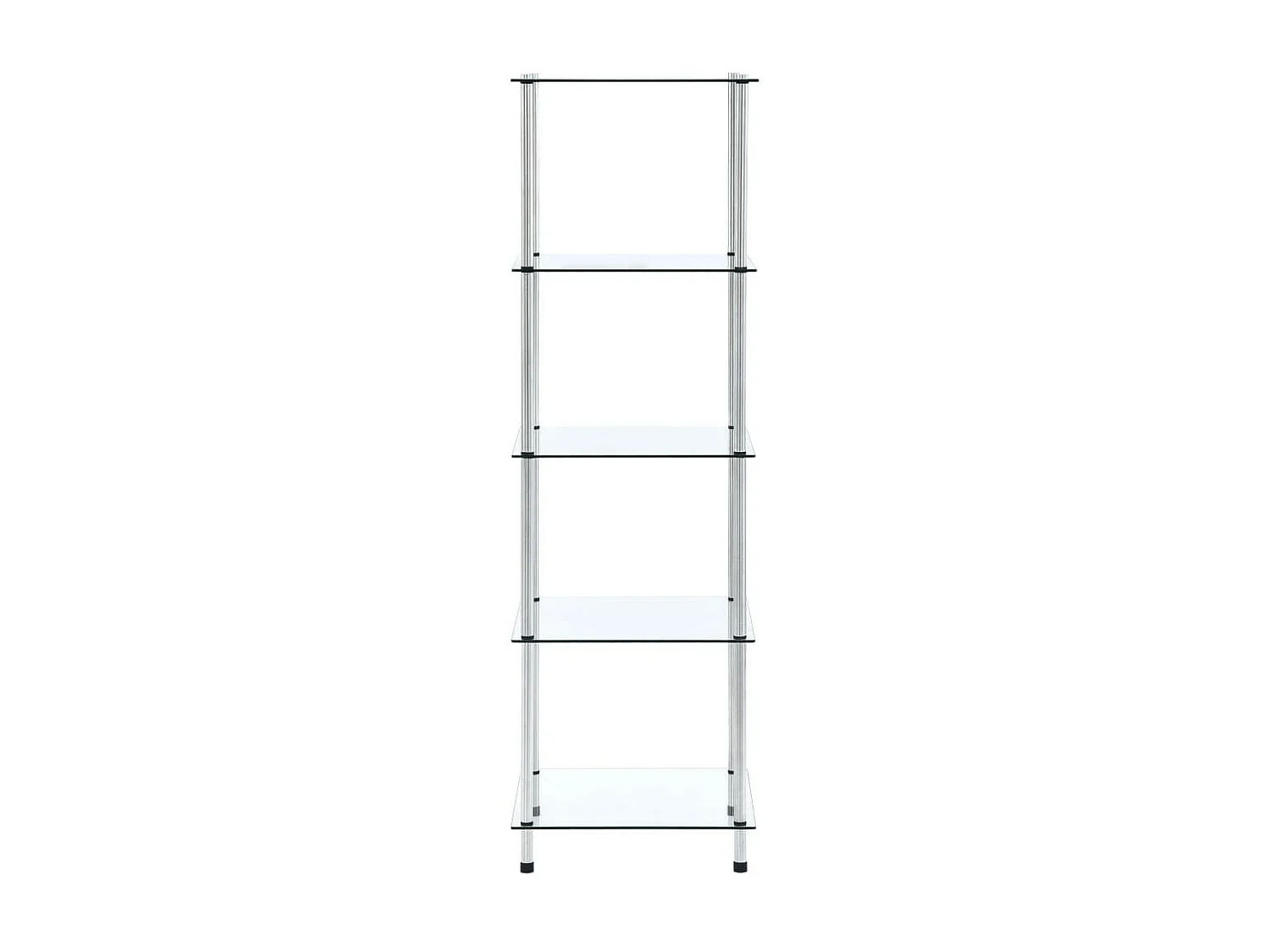 Étagère à 5 niveaux Transparent 40x40x130 Verre trempé