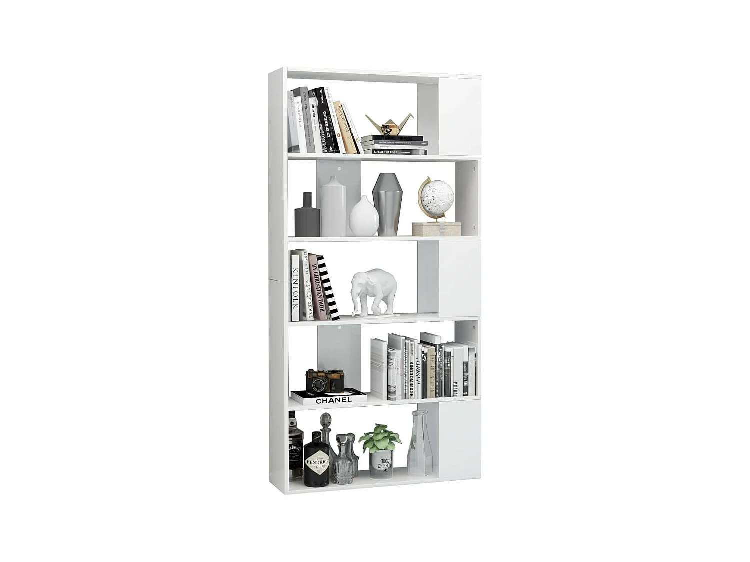 Bibliothèque-Séparateur de pièce Blanc brillant 80x24x159