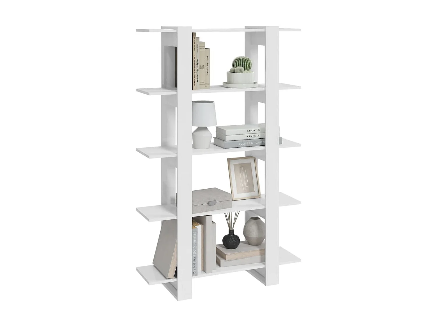 Bibliothèque-Séparateur de pièce Blanc brillant 100x30x160