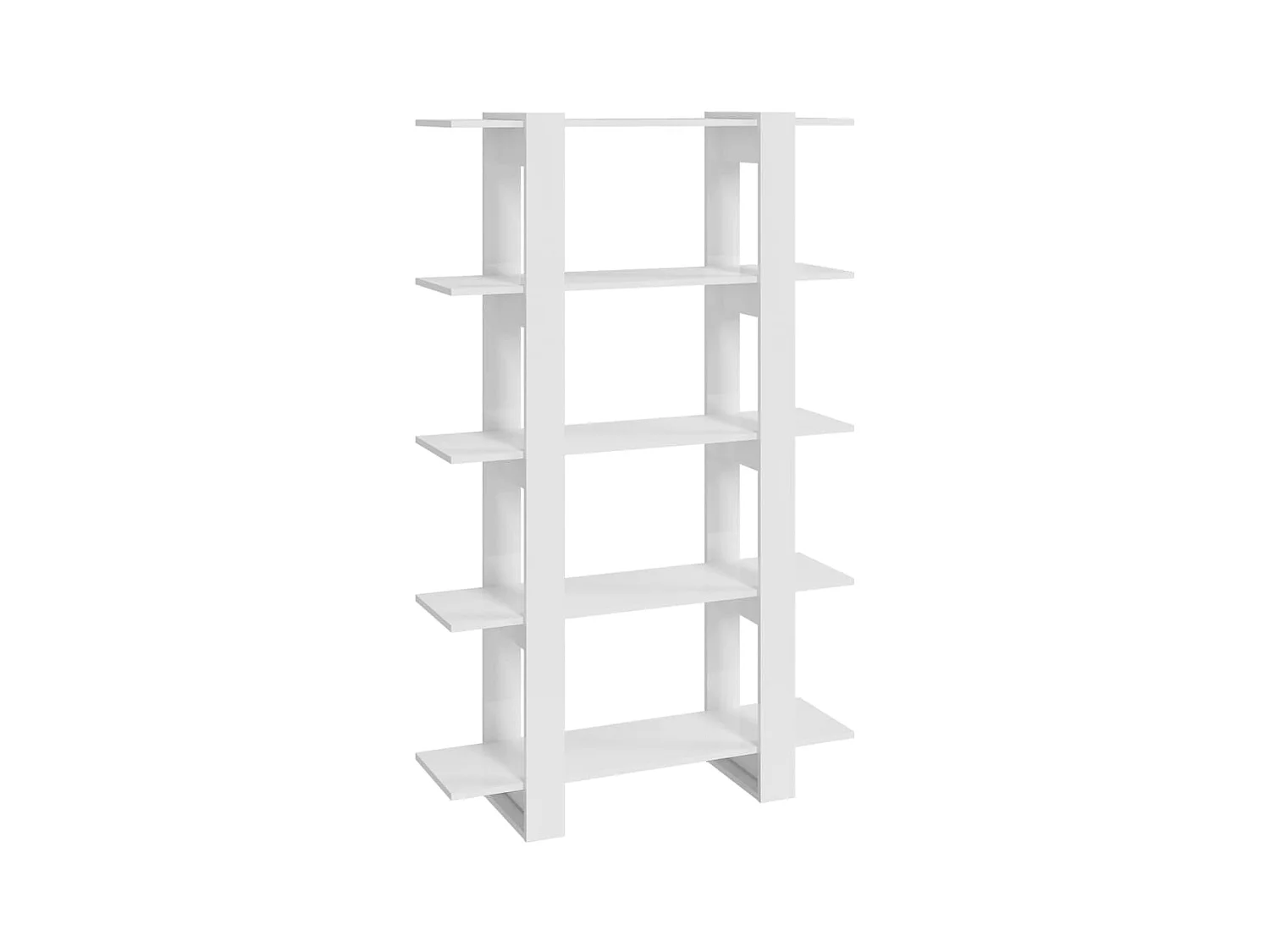 Bibliothèque-Séparateur de pièce Blanc brillant 100x30x160