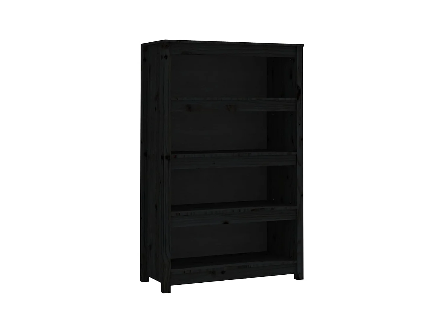 Bibliothèque Noir 80x35x126 Bois de pin massif