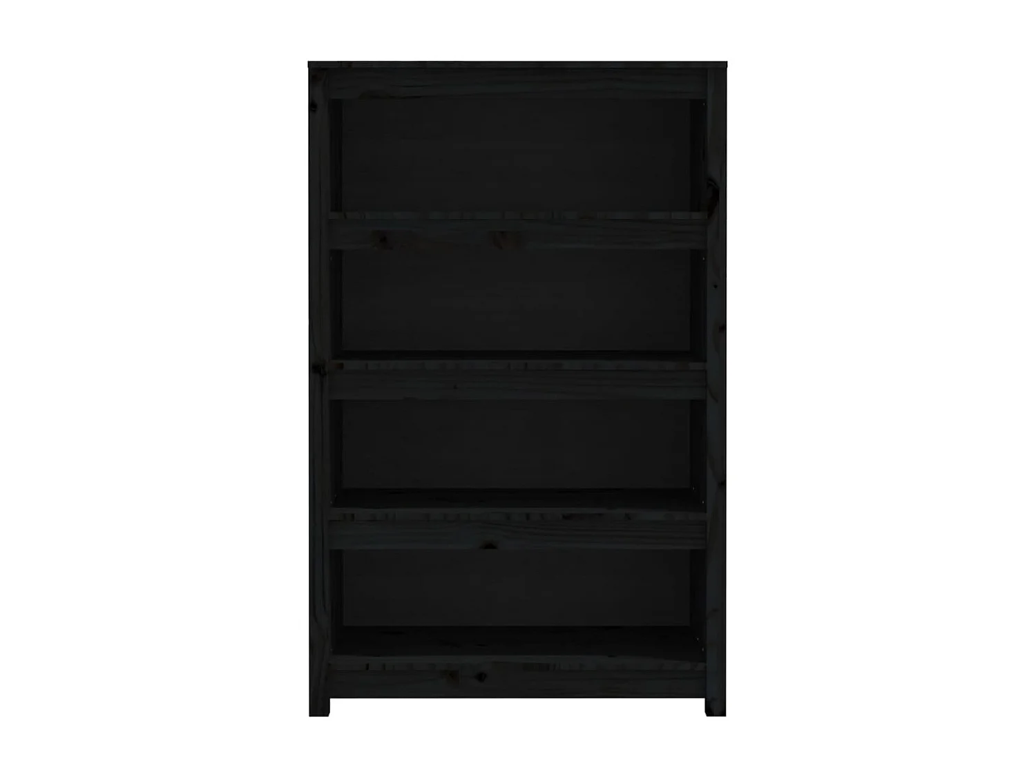 Bibliothèque Noir 80x35x126 Bois de pin massif