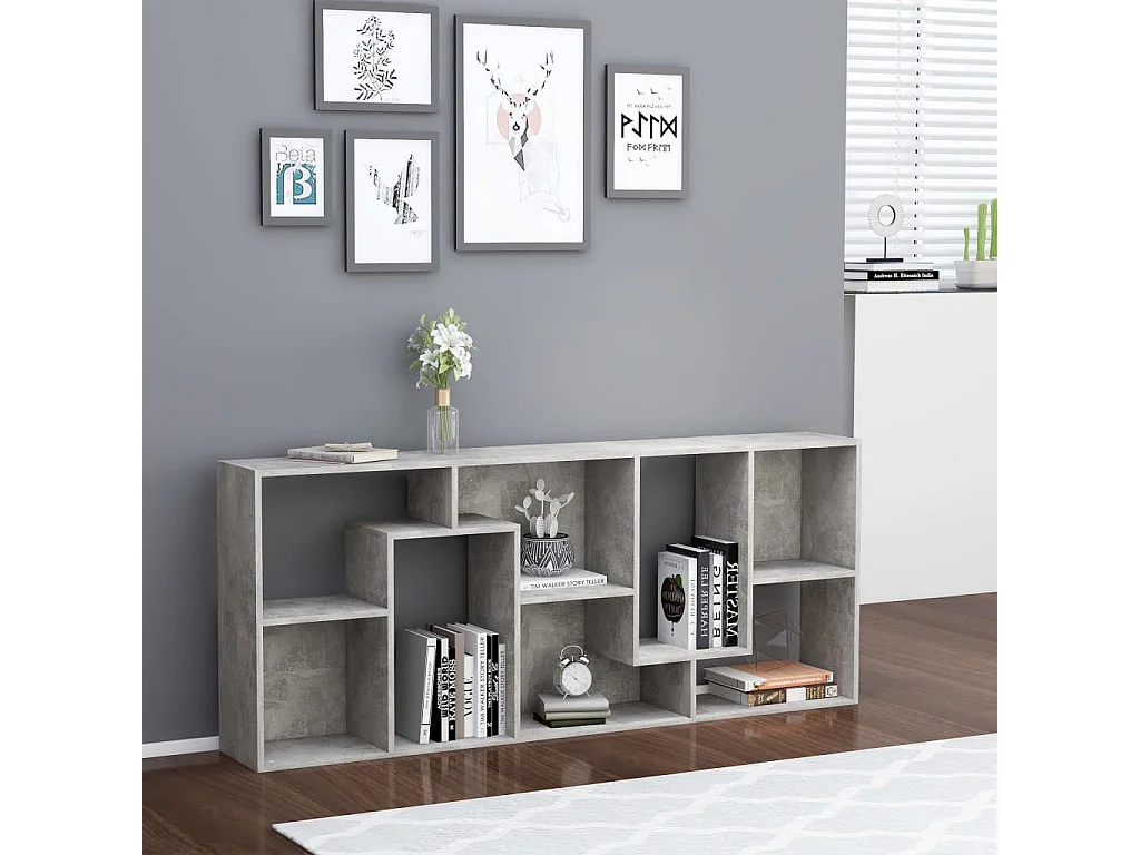 Bibliothèque Gris béton 67x24x161