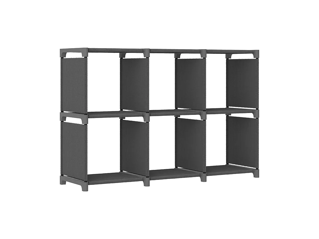 Étagère d'affichage 6 cubes Gris 103x30x72,5 Tissu