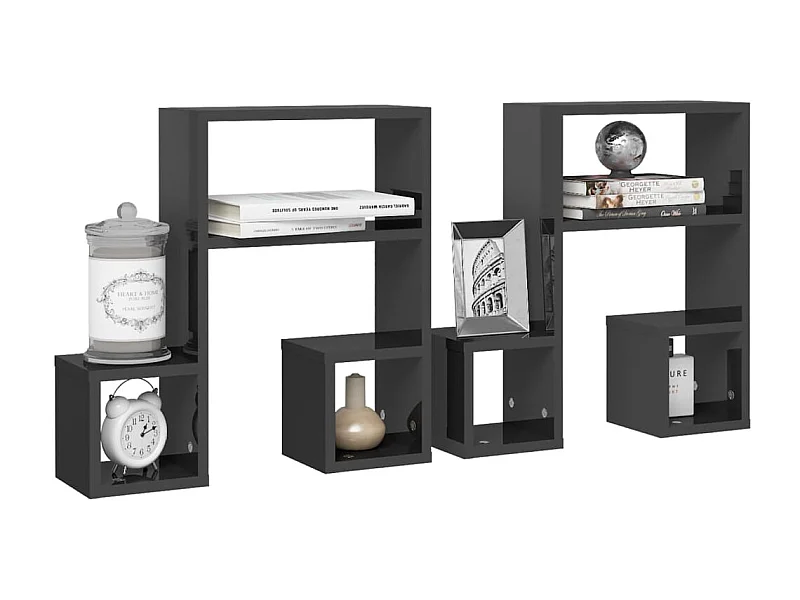 Étagères murales 2 pcs Gris brillant 50x15x50 2