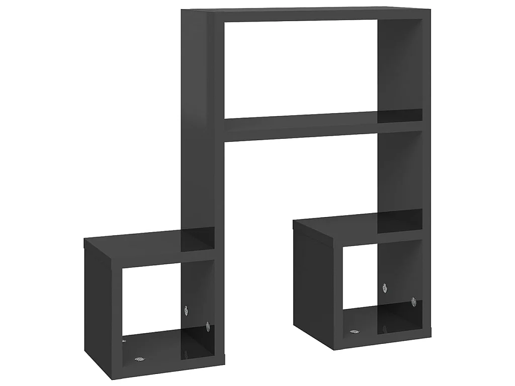 Étagères murales 2 pcs Gris brillant 50x15x50 2