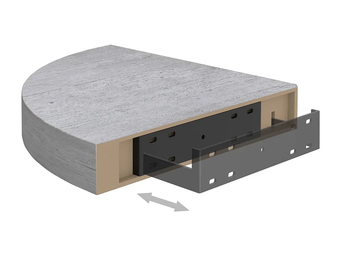 Étagères d'angle murales 2 pcs Gris béton 25x25x3,8 MDF