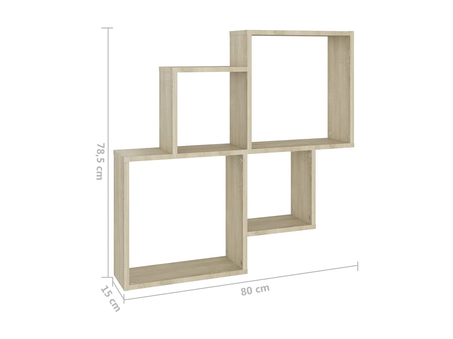 Étagère cube murale Chêne sonoma 80x15x78,5