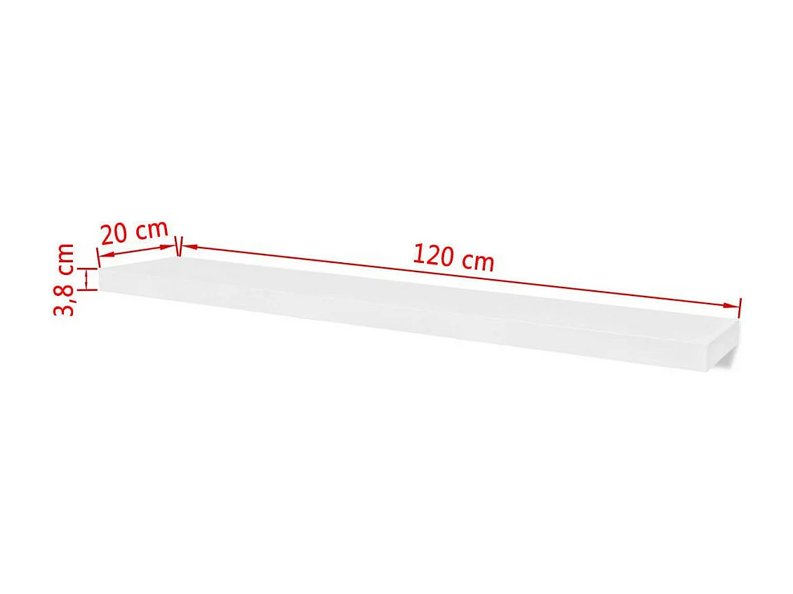 2 Etagères murales en MDF Blanc pour DVD-Livres 5