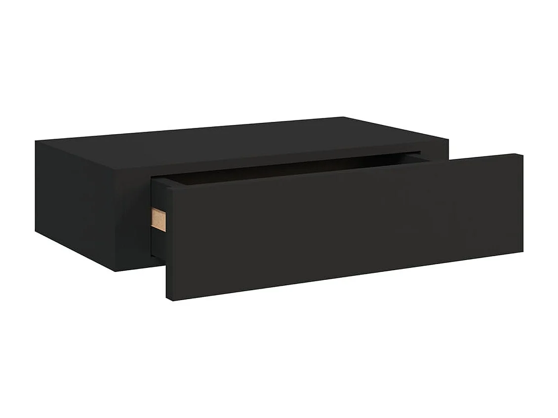 Étagères à tiroirs murales 2 pcs Noir 40x23,5x10 MDF