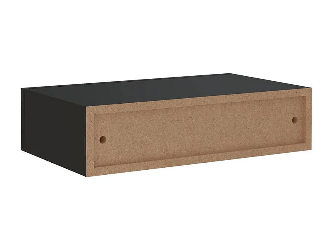 Étagères à tiroirs murales 2 pcs Noir 40x23,5x10 MDF