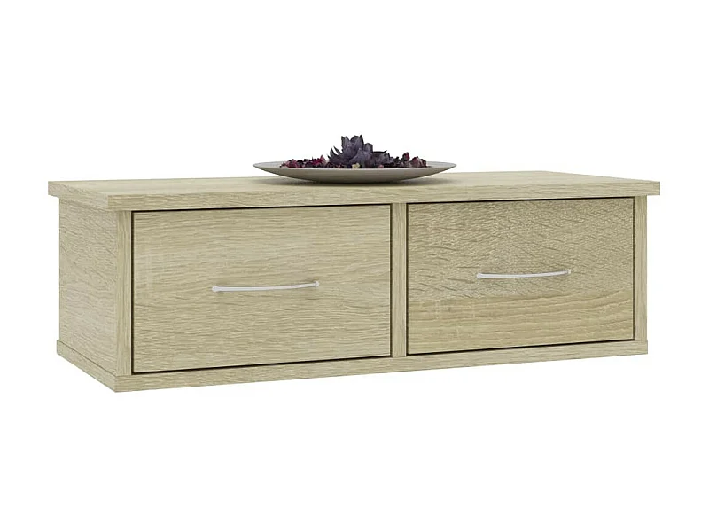 Étagère murale avec tiroirs Chêne sonoma 60x26x18,5
