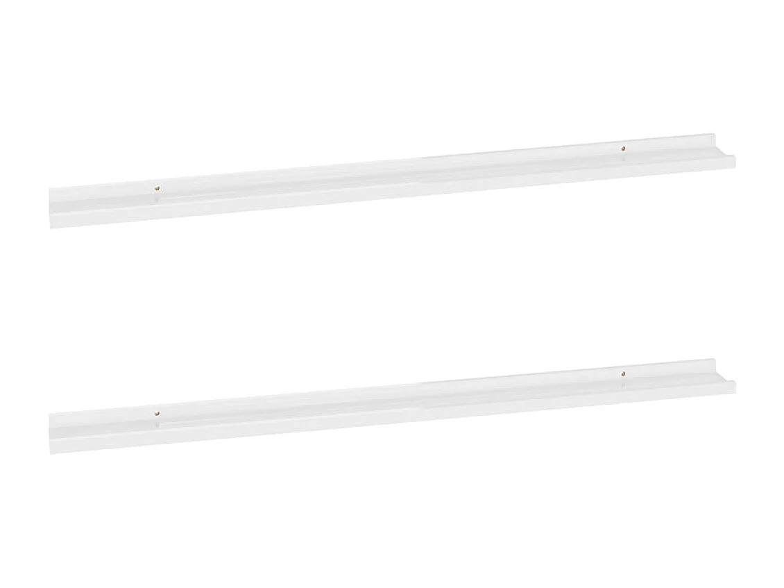 Étagères murales 2 pcs Blanc brillant 115x9x3