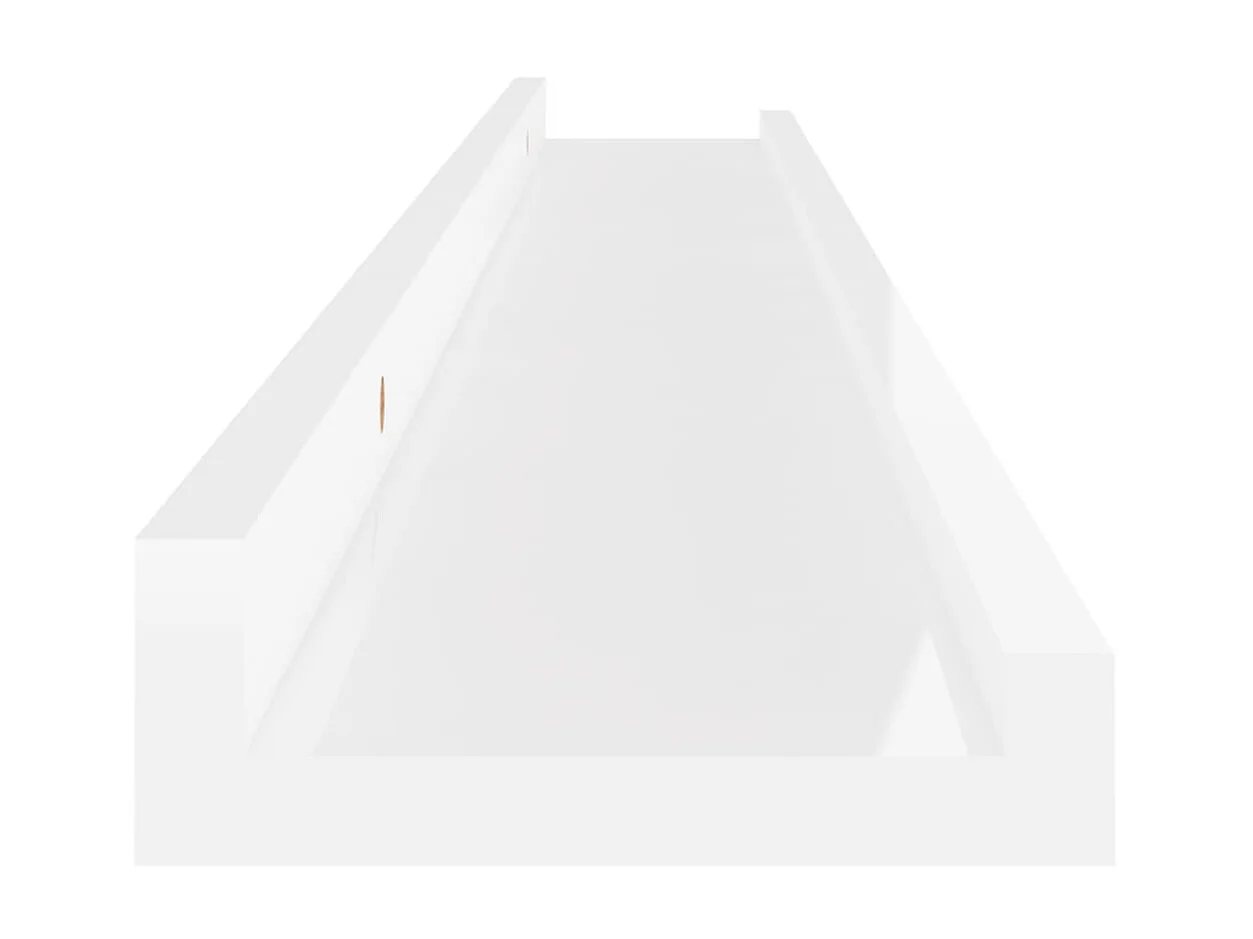 Étagères murales 2 pcs Blanc brillant 80x9x3