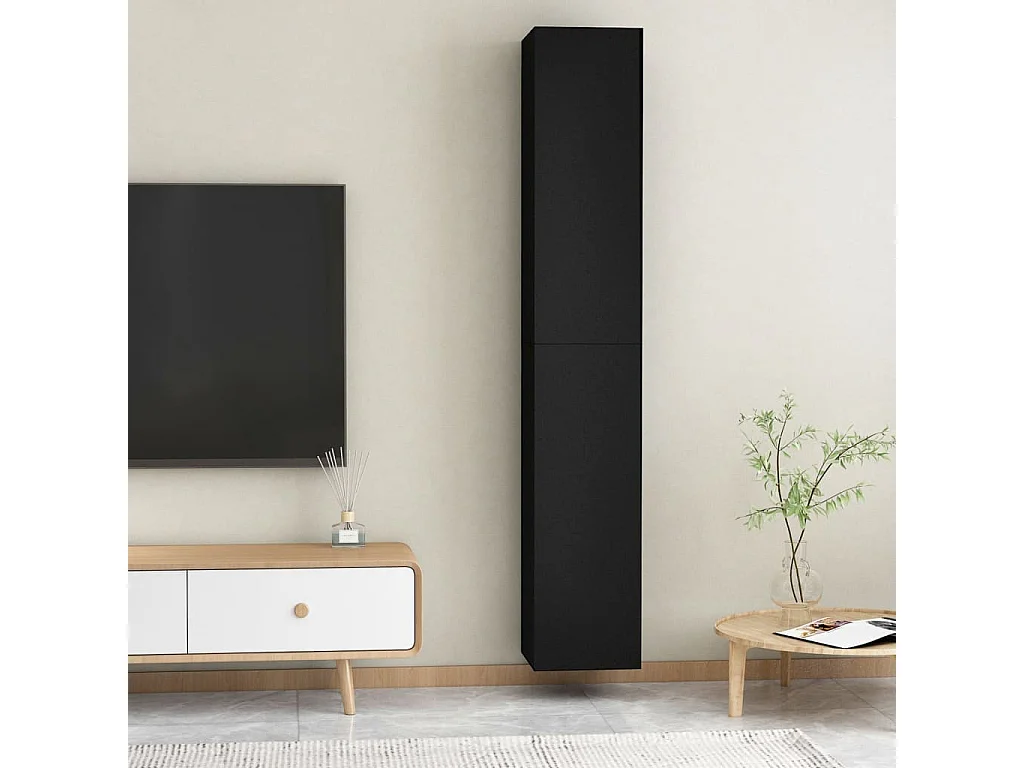 Etagère murale 2 pcs Noir 30,5x30x90