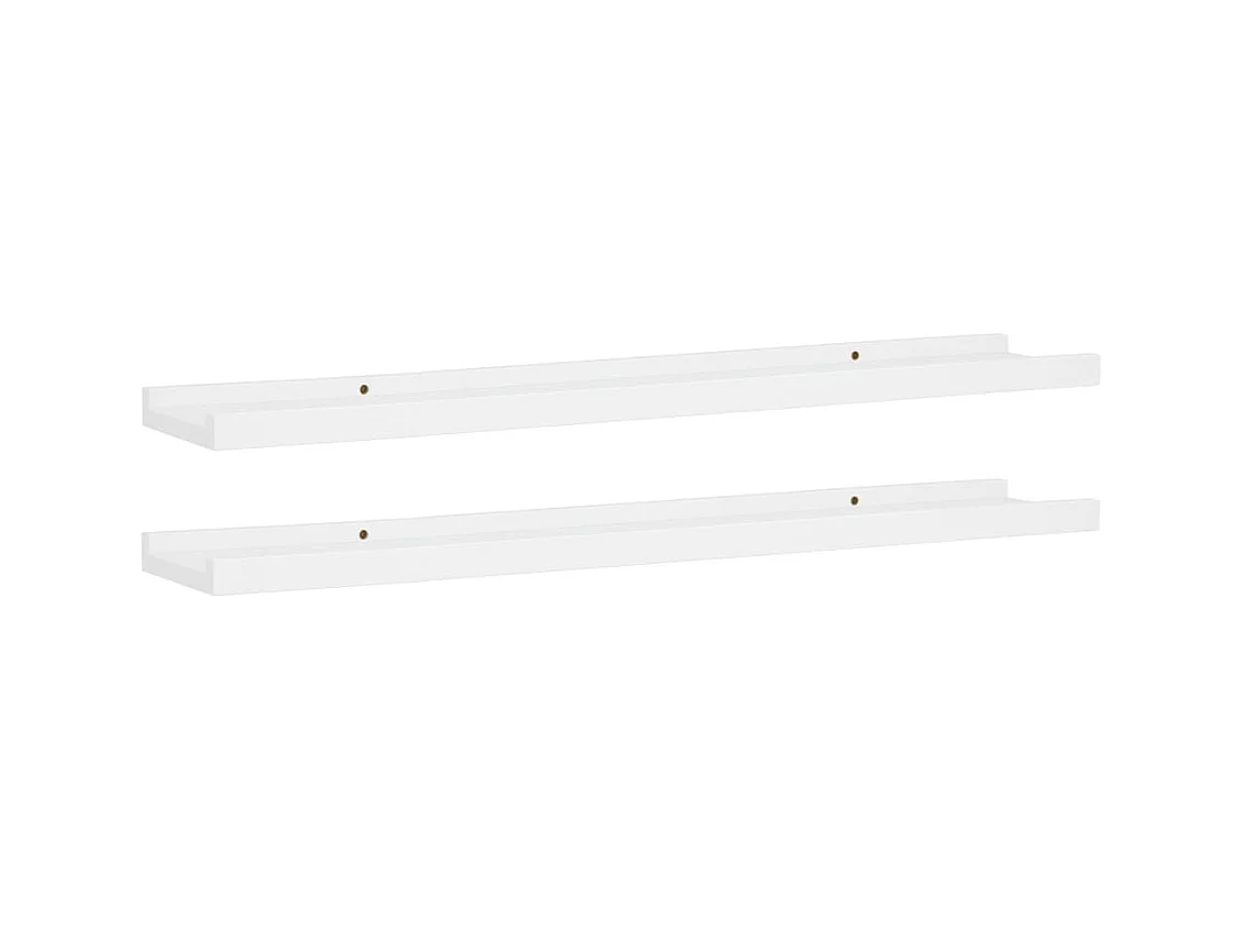 Étagères à rebord pour cadre photo 2 pcs Blanc 80x9x3 MDF