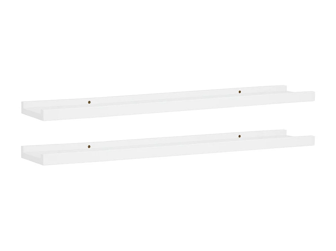Étagères à rebord pour cadre photo 2 pcs Blanc 80x9x3 MDF