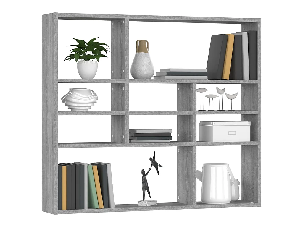 Étagère murale Sonoma gris 90x16x78 Bois ingénierie