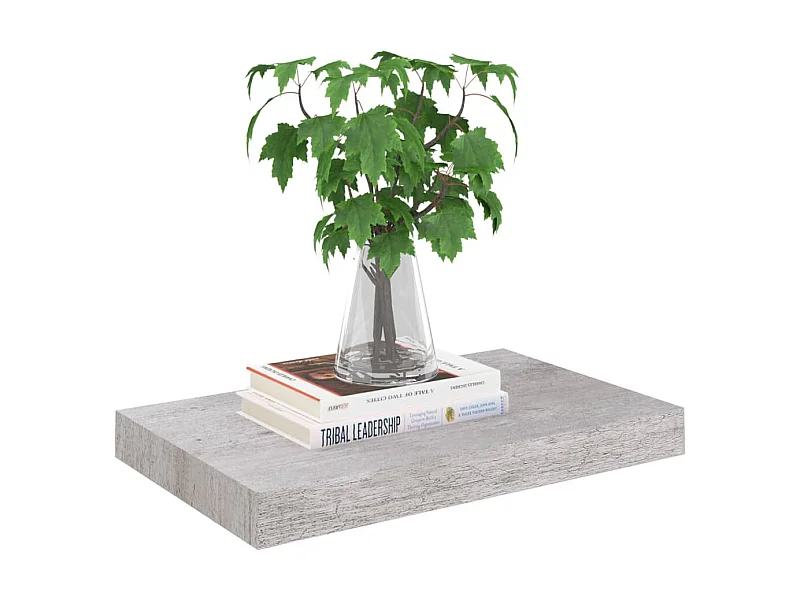 Étagère murale flottante Gris béton 40x23x3,8 MDF