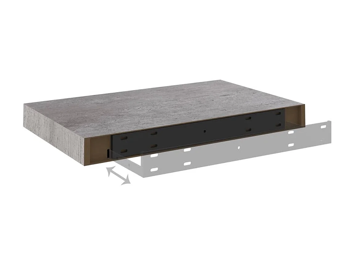 Étagère murale flottante Gris béton 40x23x3,8 MDF