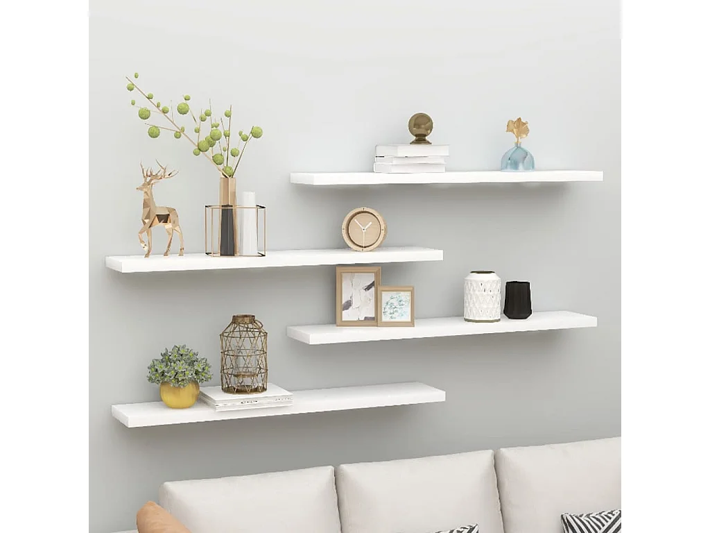 Étagères flottantes 4 pcs Chêne et blanc 120x23,5x3,8 MDF