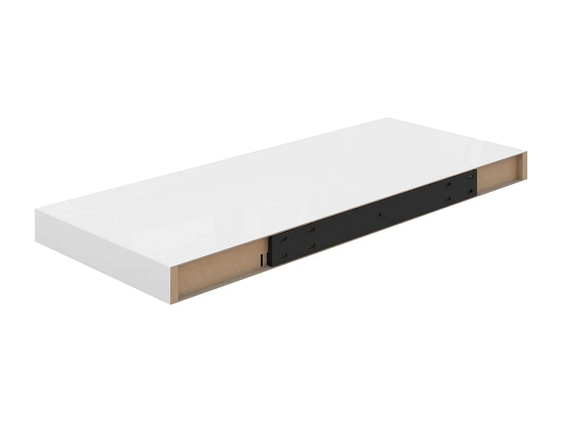 Étagère murale flottante 2 pcs Blanc brillant 60x23,5x3,8 MDF