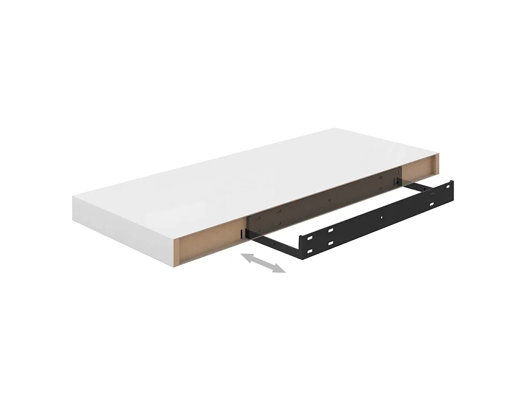 Étagère murale flottante 2 pcs Blanc brillant 60x23,5x3,8 MDF