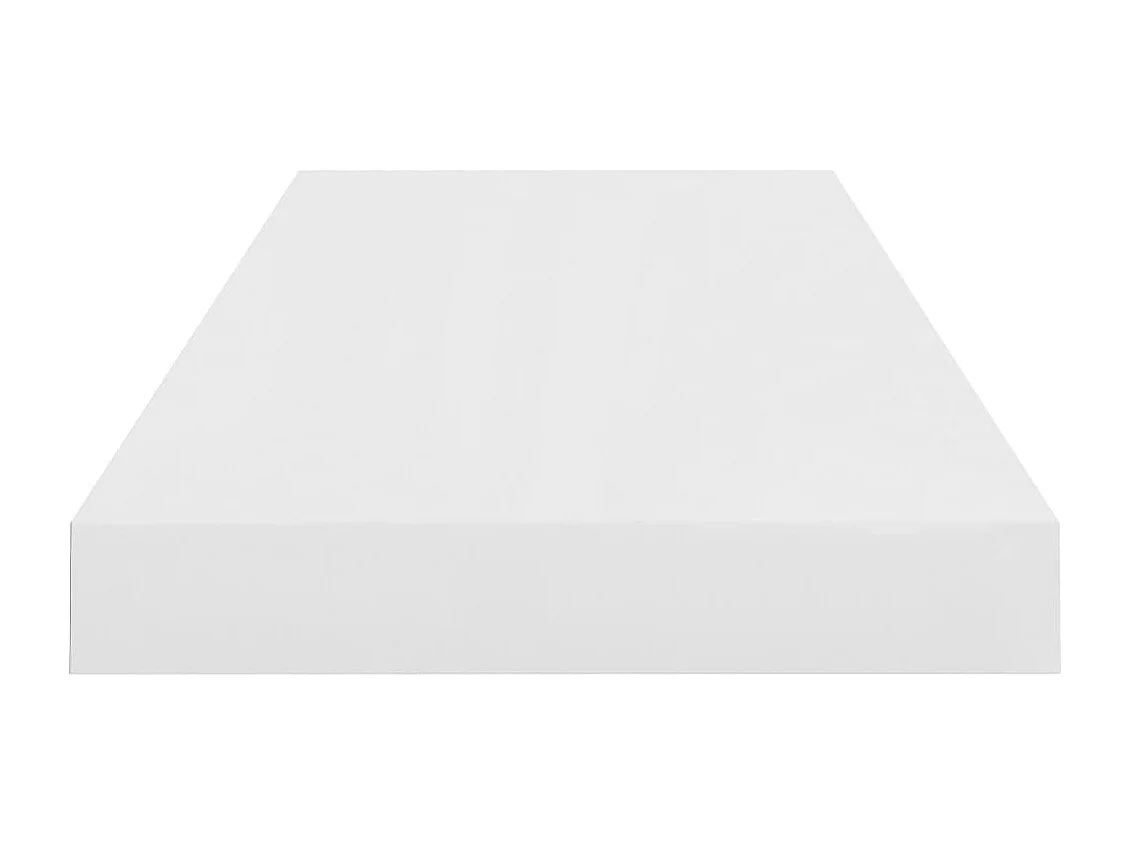 Étagère murale flottante 2 pcs Blanc brillant 60x23,5x3,8 MDF