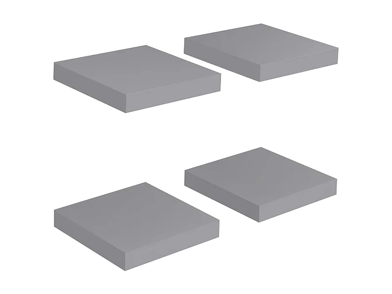 Étagères murales flottantes 4 pcs Gris 23x23,5x3,8 MDF