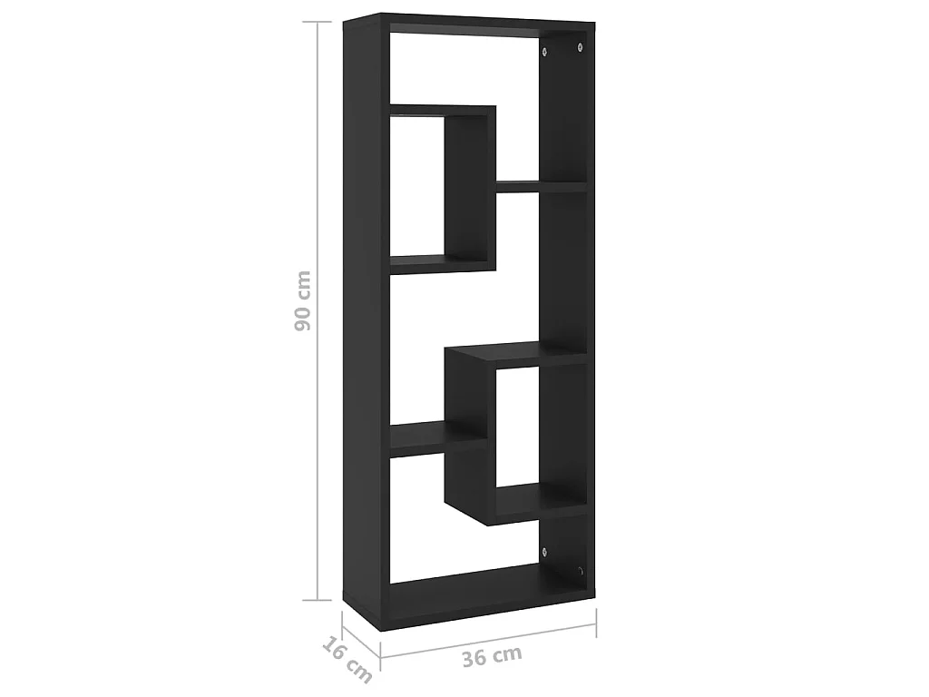 Étagère murale Noir 36x16x90