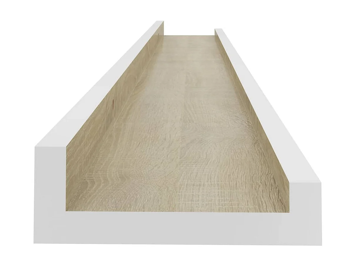 Étagères murales 4 pcs Blanc et chêne Sonoma 80x9x3