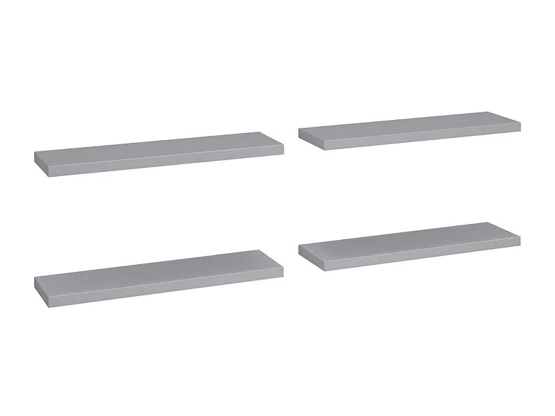 Étagères murales flottantes 4 pcs Gris 90x23,5x3,8 MDF