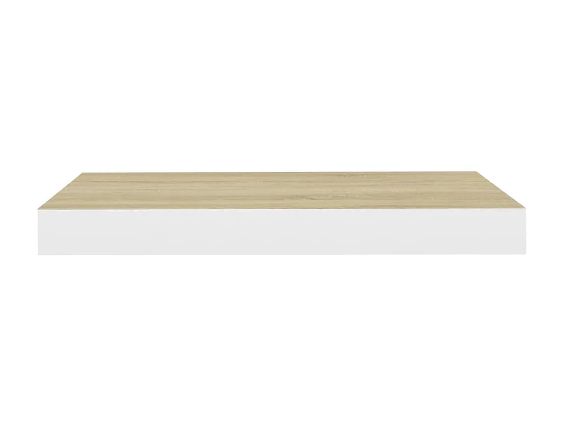 Étagères flottantes 2 pcs Chêne et blanc 50x23x3,8 MDF