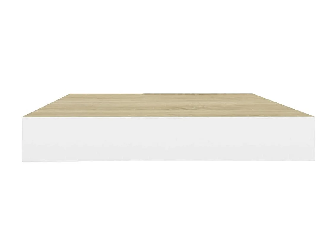 Étagères flottantes 2 pcs Chêne et blanc 50x23x3,8 MDF