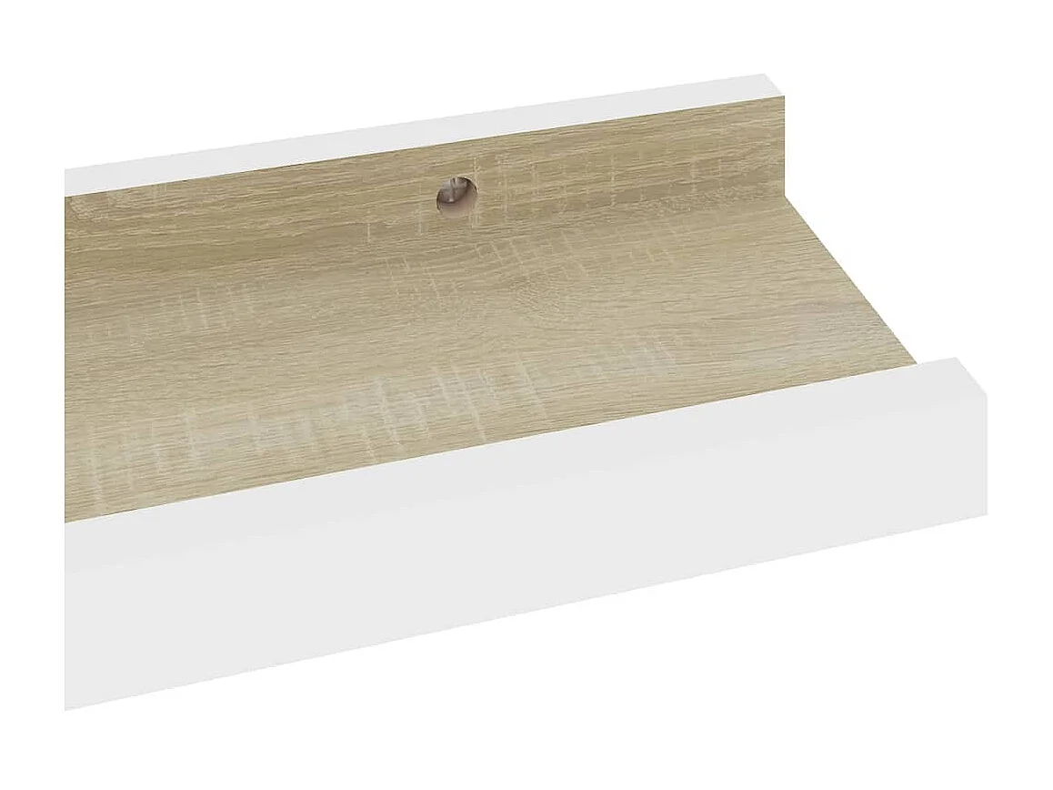 Étagères murales 4 pcs Blanc et chêne Sonoma 40x9x3