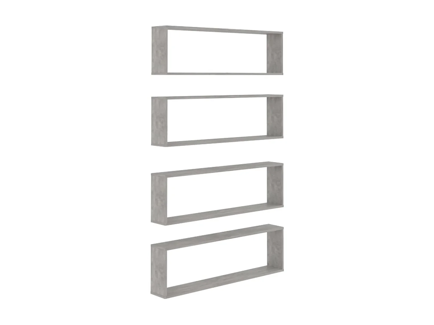 Étagères cube murales 4 pcs Gris béton 100x15x30
