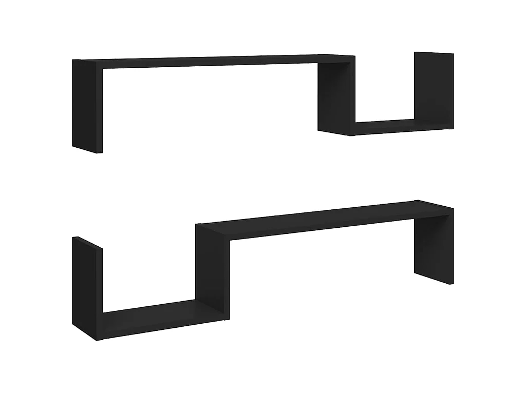 Étagères murales 2 pcs Noir 100x15x20
