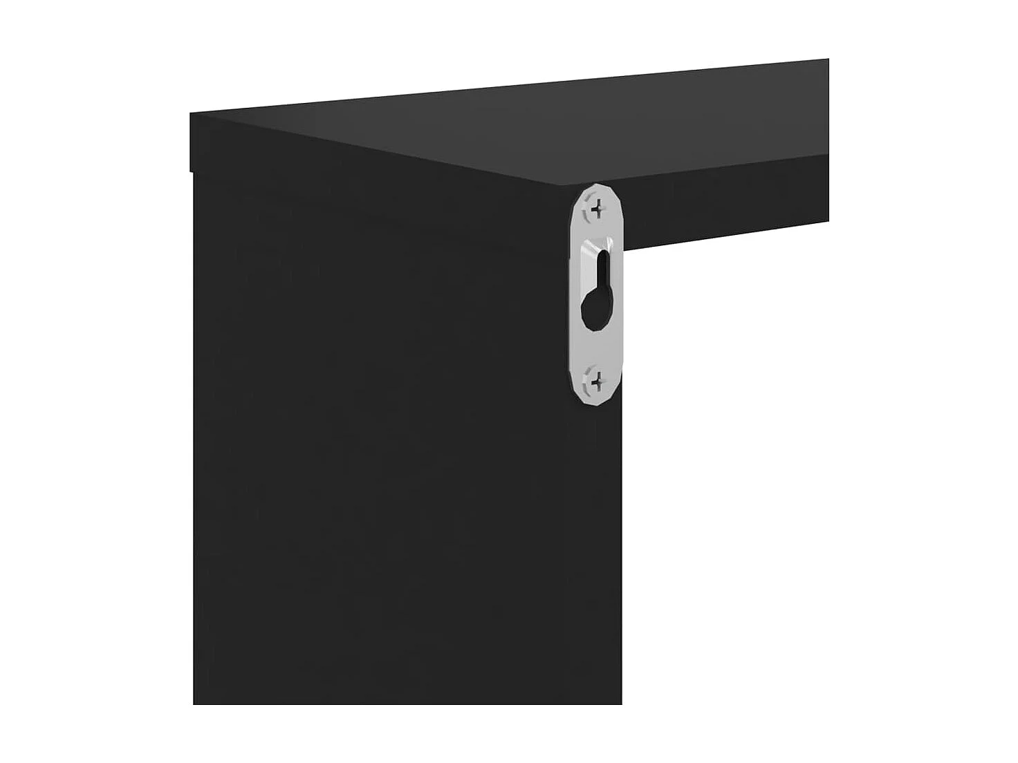 Lot de 2 étagères murales en bois Kolika L100xH20xP15 – Collection originale-Noir