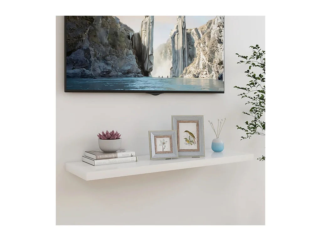 Étagère flottante murale Chêne et blanc 100x23,5x3,8 MDF