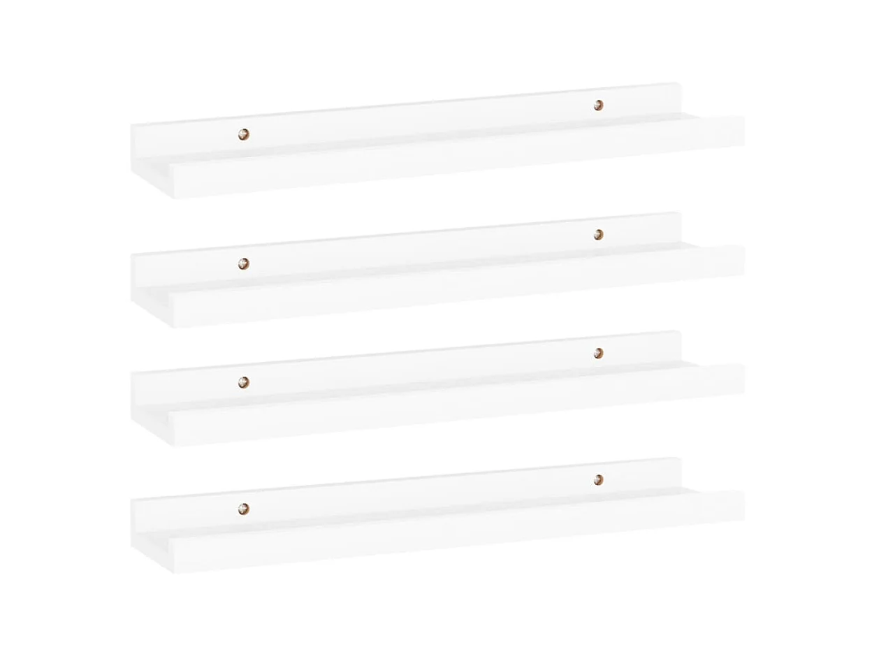 Étagères murales 4 pcs Blanc 40x9x3