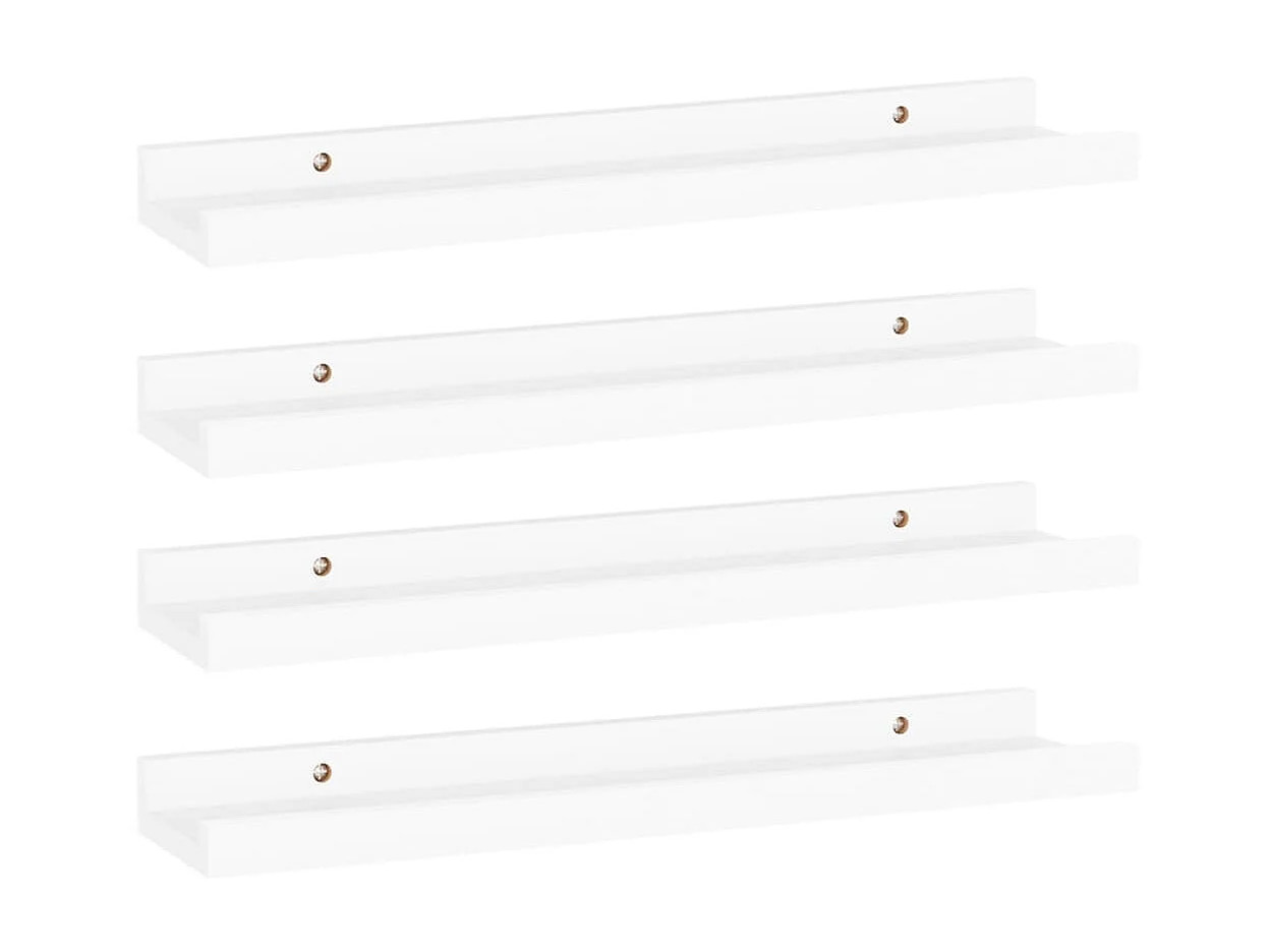 Étagères murales 4 pcs Blanc 40x9x3
