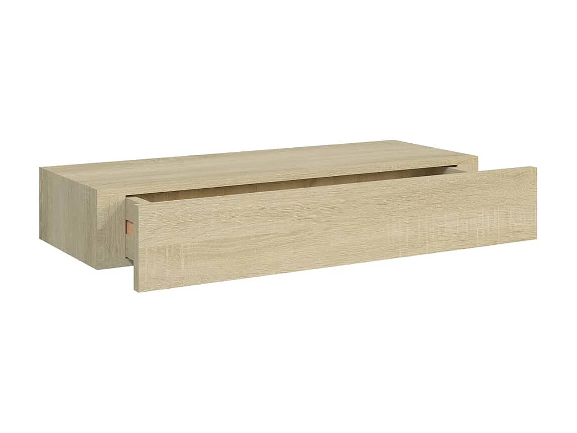 Étagère à tiroir murale Chêne 60x23,5x10 MDF