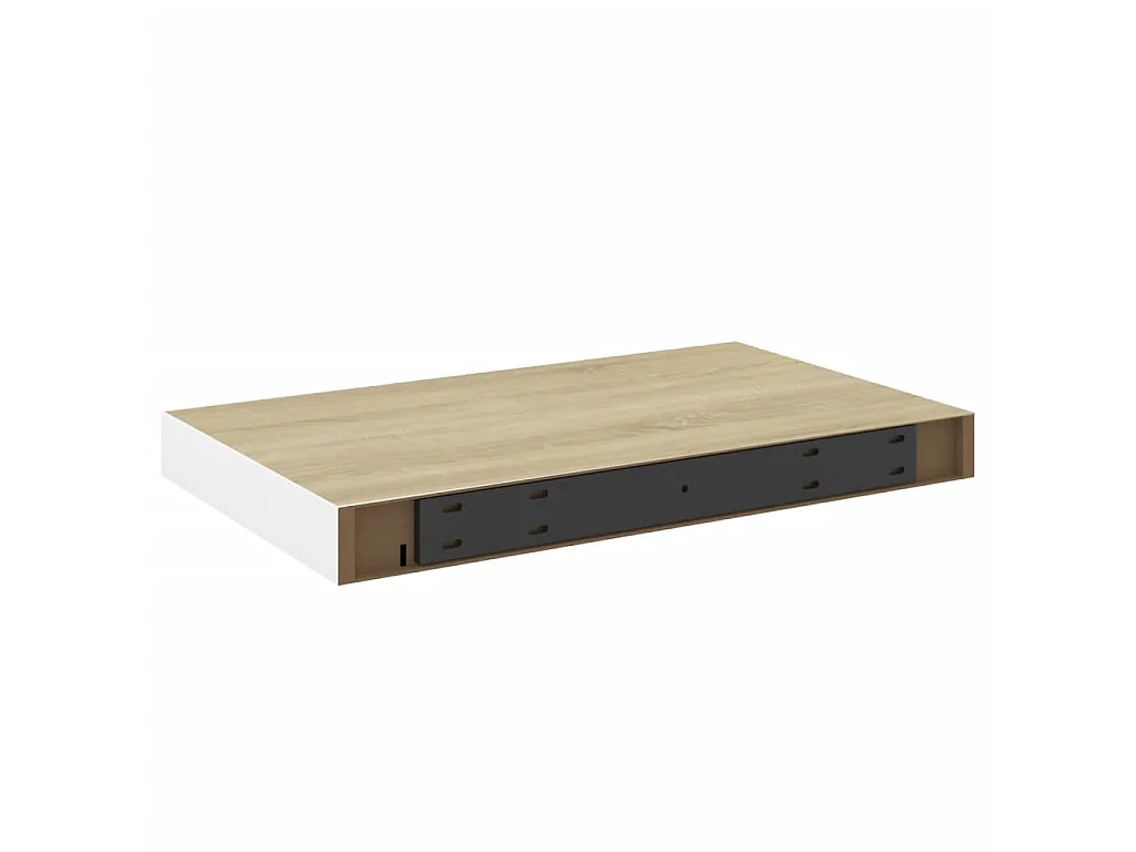 Étagère murale flottante Chêne et blanc 50x23x3,8 MDF