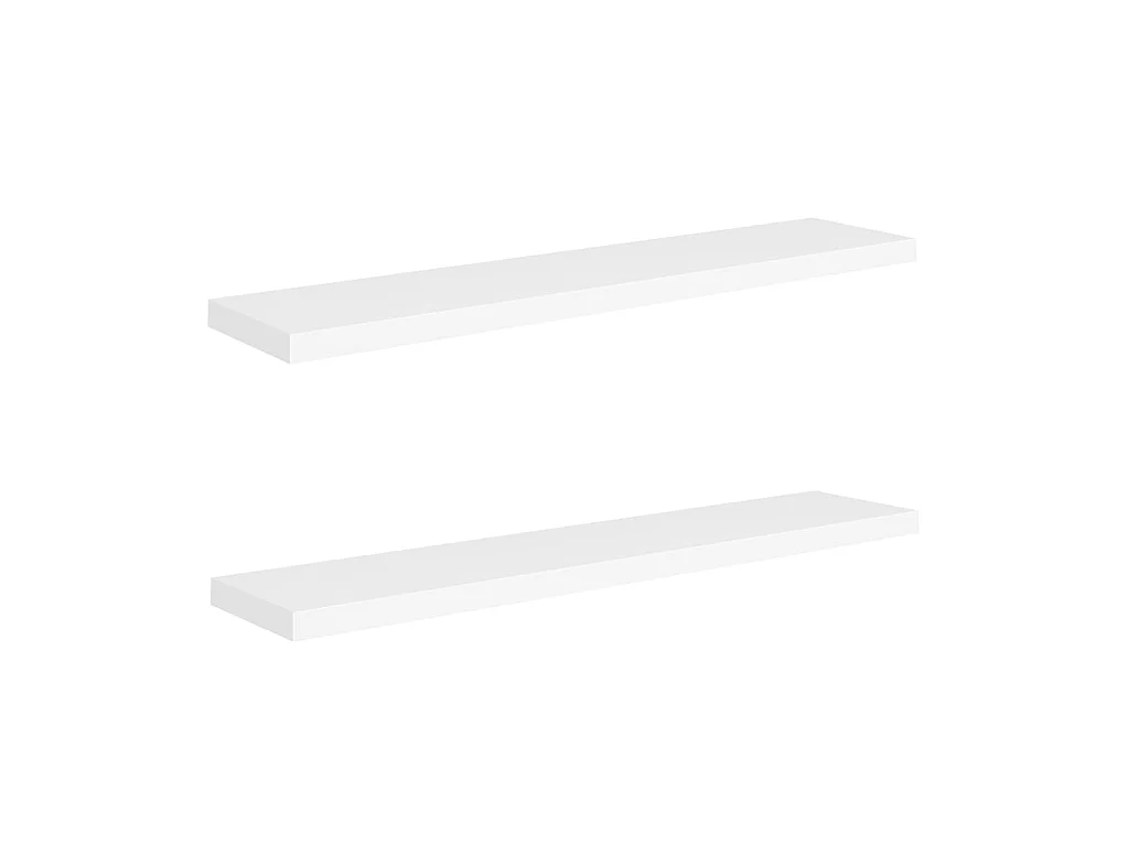 Étagères murales flottantes 2 pcs Blanc 120x23,5x3,8 MDF