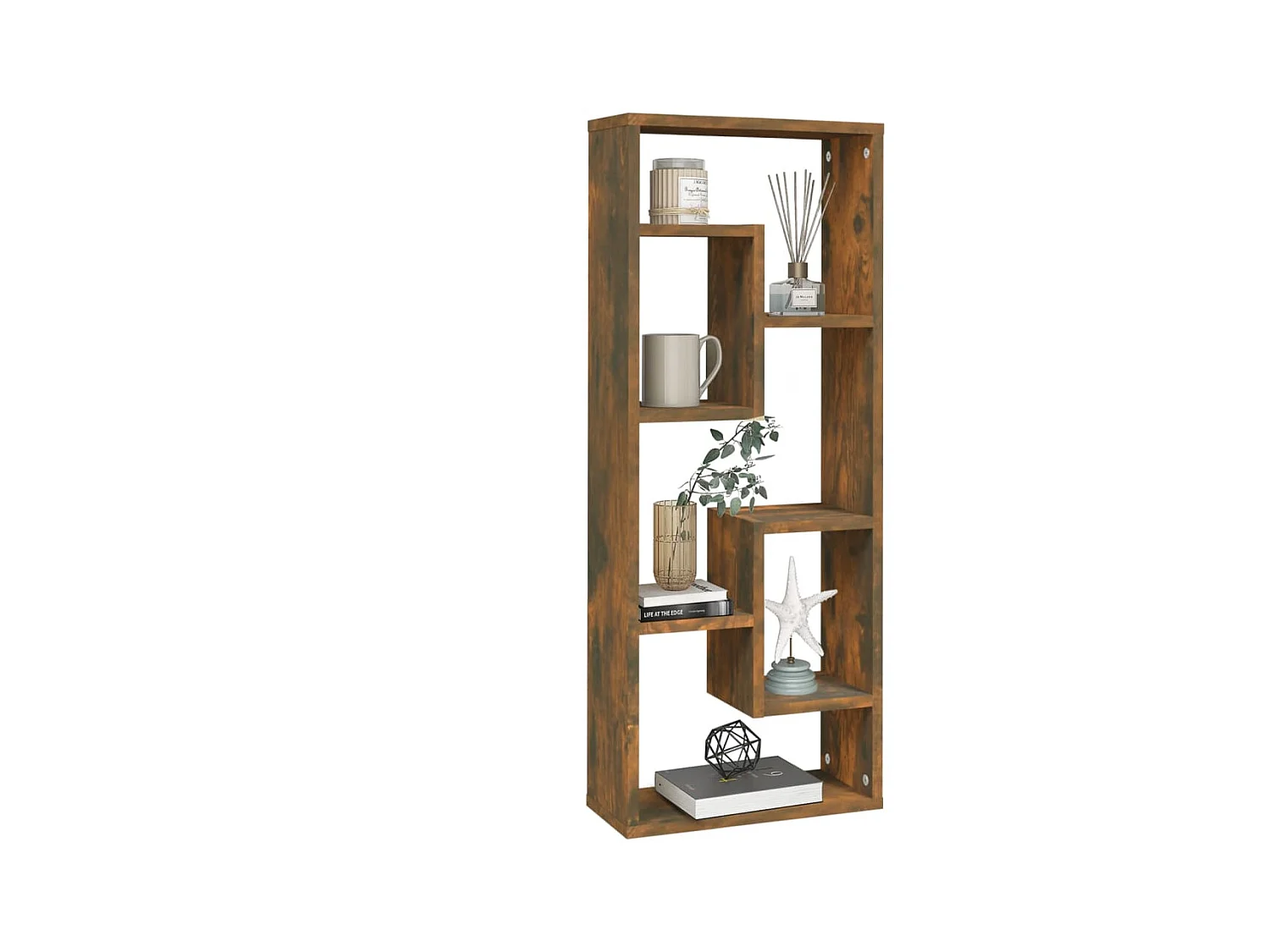 Étagère murale Chêne fumé 36x16x90 Bois d'ingénierie
