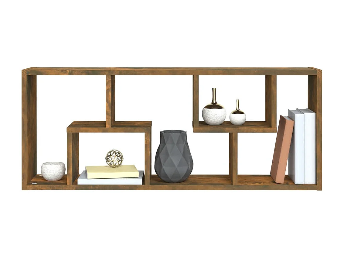 Étagère murale Chêne fumé 36x16x90 Bois d'ingénierie