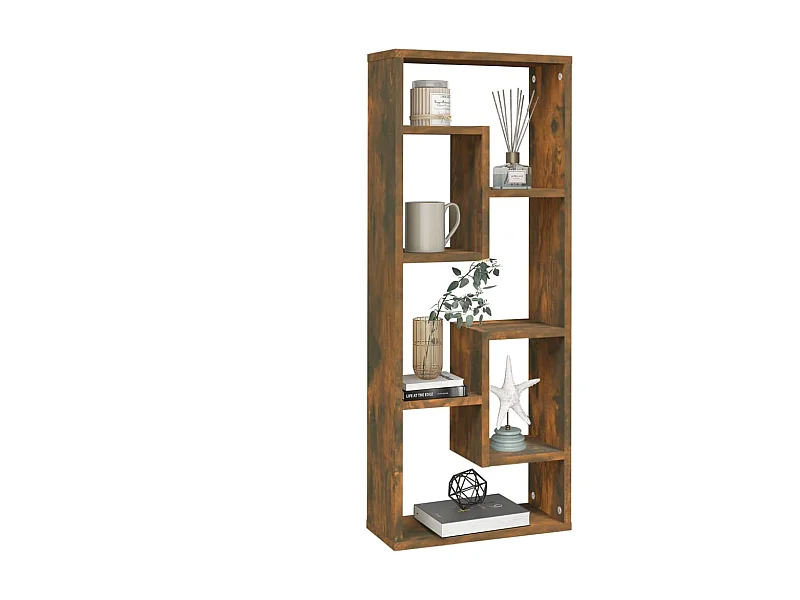 Étagère murale Chêne fumé 36x16x90 Bois d'ingénierie